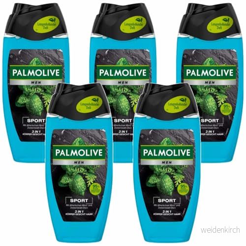 Palmolive Duschgel för män 3 i 1 sport med mynta och cederolja eterisk 6 pack (6 x 250 ml) 8714789945422