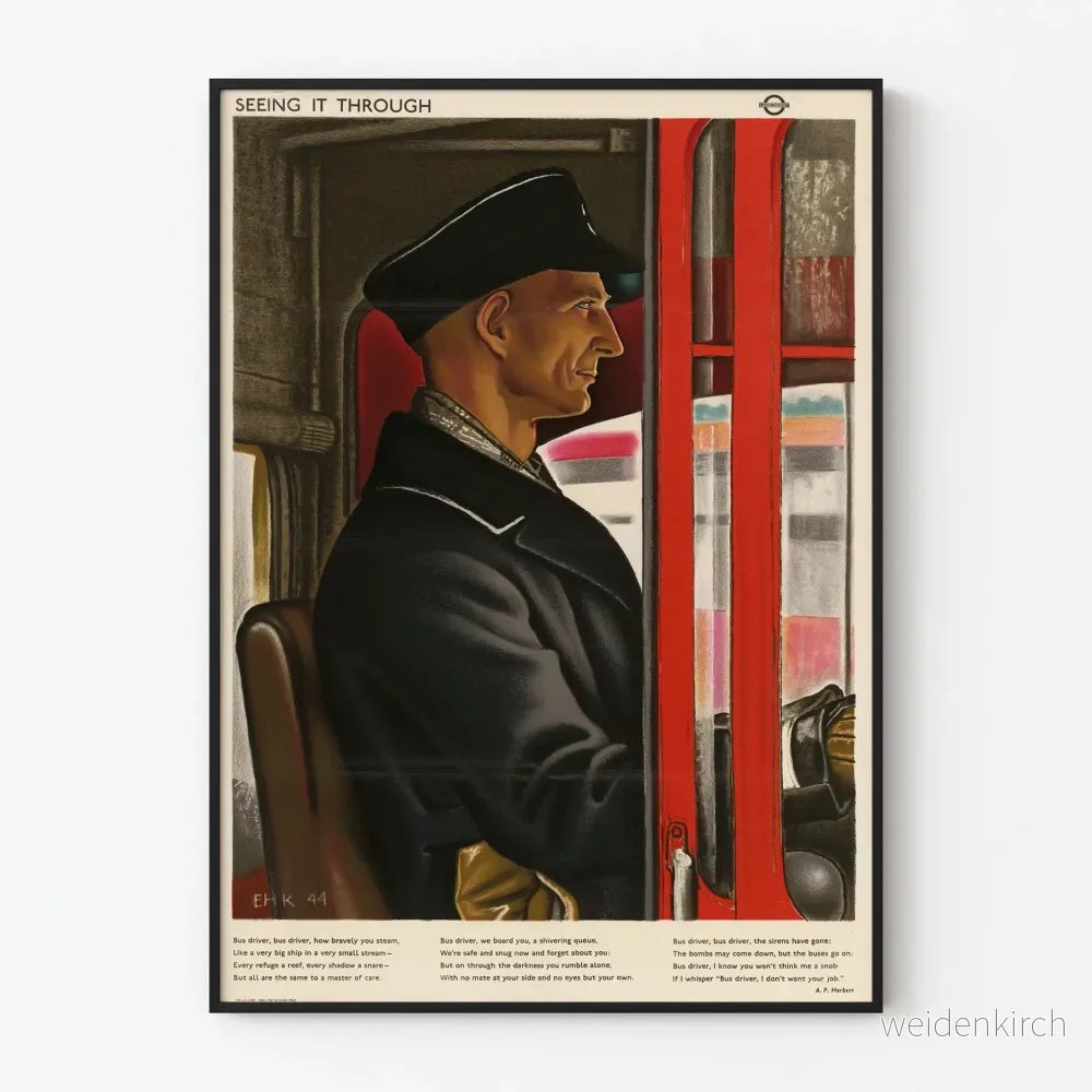 Vintageposter Bussförare Ser Det Genom – Retro Väggdekoration Vintageposter Bussförare Ser Det Genom – Retro Väggdekoration