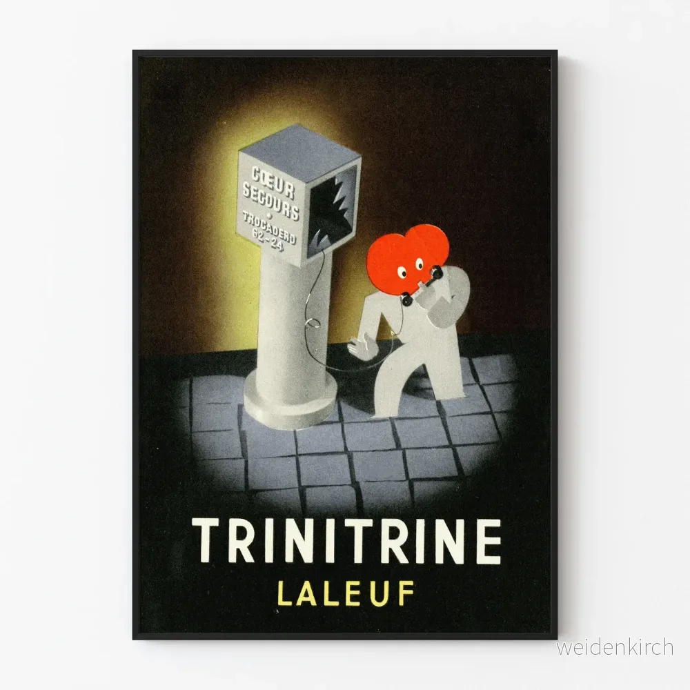 Vintageposter Trinitrine Laleuf för retro väggdekoration