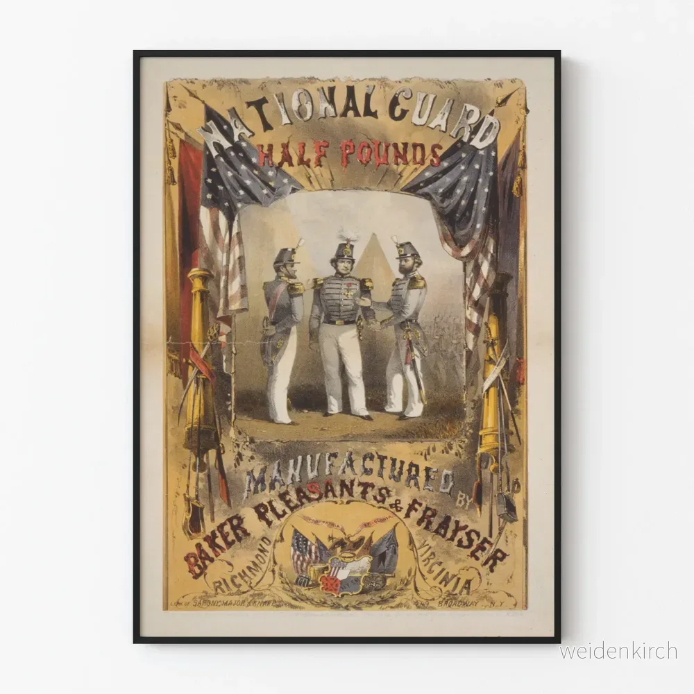 Vintageaffisch Nationalgardet Halvpund väggdekoration historisk