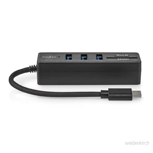 Nedis USB hub 1 x C™ 3 A uttag 5 port(s) 3.2 Gen Strömförsörjning via Gbps SD och MicroSD 5412810415748