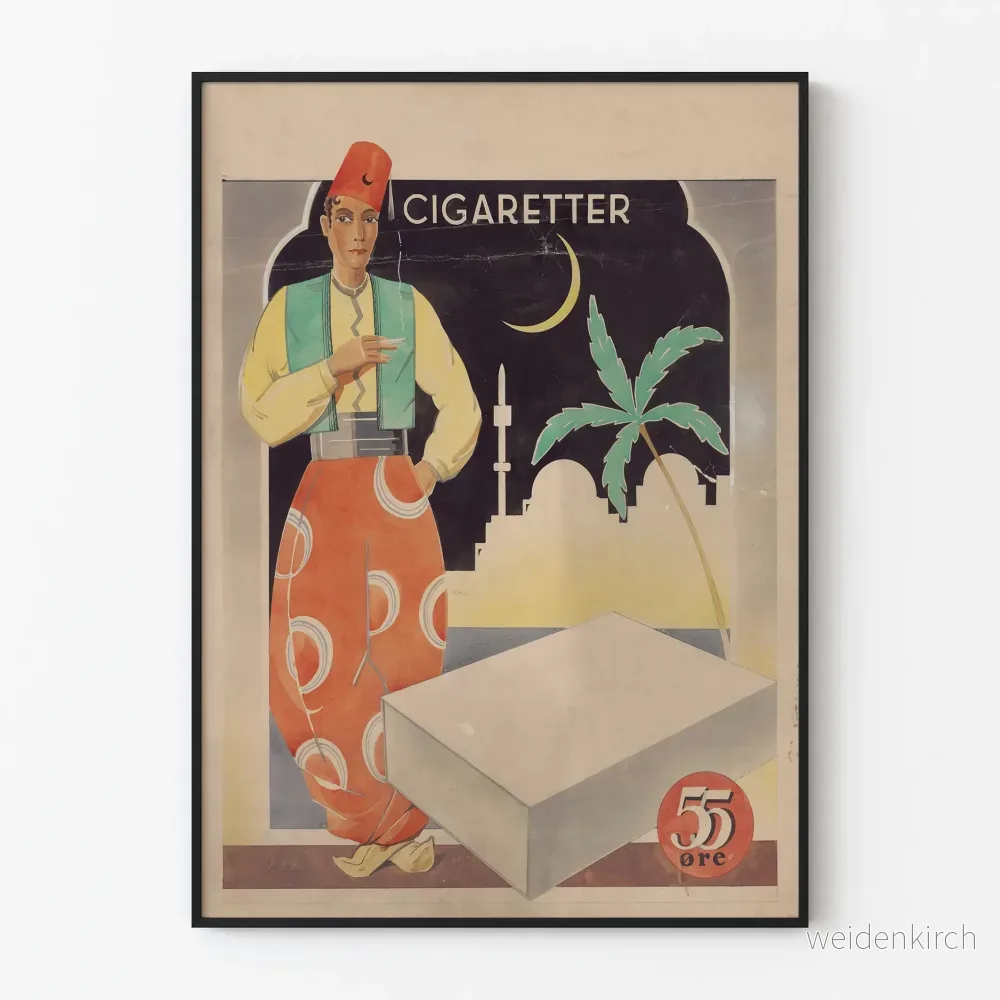 Vintageaffisch Cigaretter dekorativ orientalisk stil