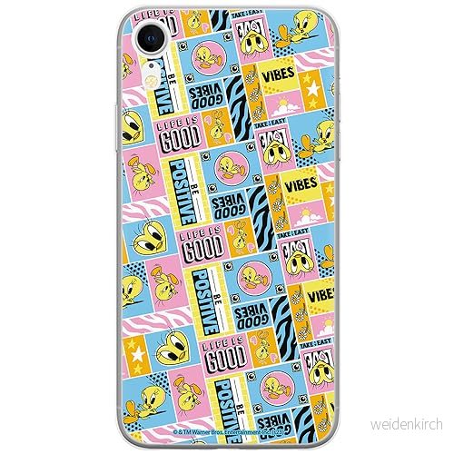 ERT GROUP mobiltelefonfodral för Iphone XR originalt och officiellt licensierat Looney Tunes mönster Tweety 012 optimalt anpassad till formen på mobiltelefonen, fodral tillverkad av TPU plast 5905795093839
