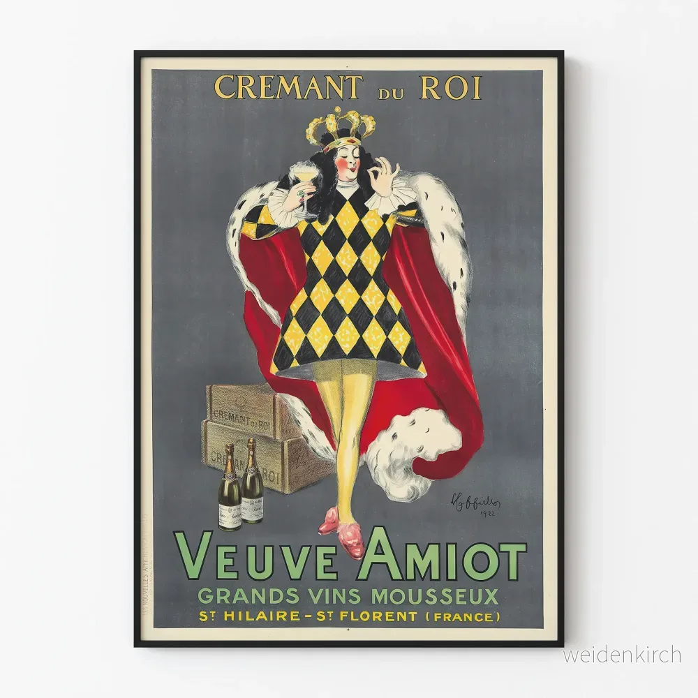 Vintageposter Veuve Amiot Crémant du Roi väggdekoration