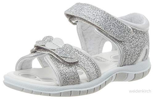 Chicco, Fedra sandal, Justerbara dubbla kardborreband sandaler Flickor, Silver, 27 8051182062548
