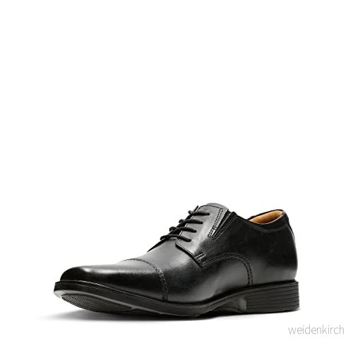 Clarks Herrskor, Tilden Cap Oxford, Svart läder, 42 EU 889304337377