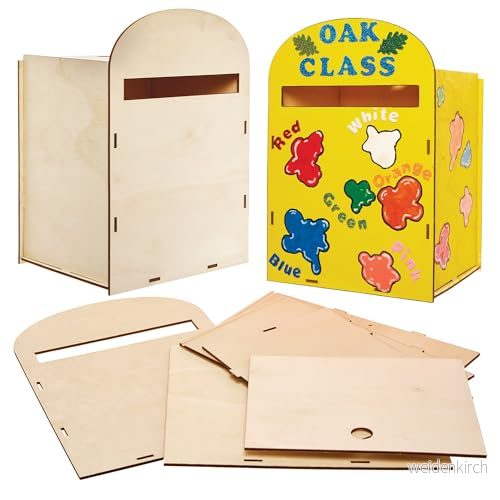 Baker Ross FX846 Postbox kit 1 kit, träpyssel för barn att måla och dekorera 5063067007325