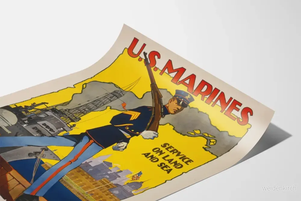 Vintageposter för U.S. Marines tjänst på land och hav - Bild 3