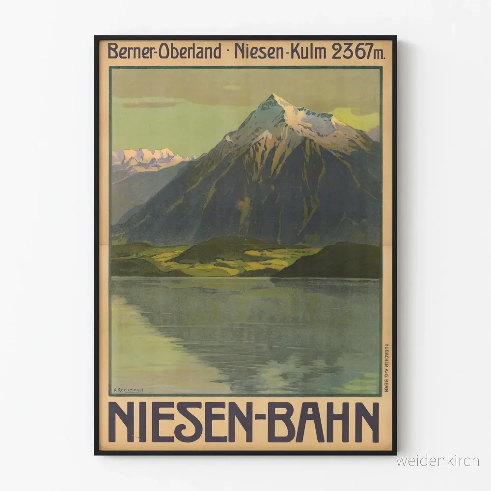 Vintageposter Niesen-Bahn Berg Berner Oberland