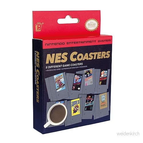 Nintendo NES Cartridge retrounderlägg för spelare officiellt licenserad, med Donkey Kong, Zelda, Super Mario och fler klassiker, 8 pack 5055964712839