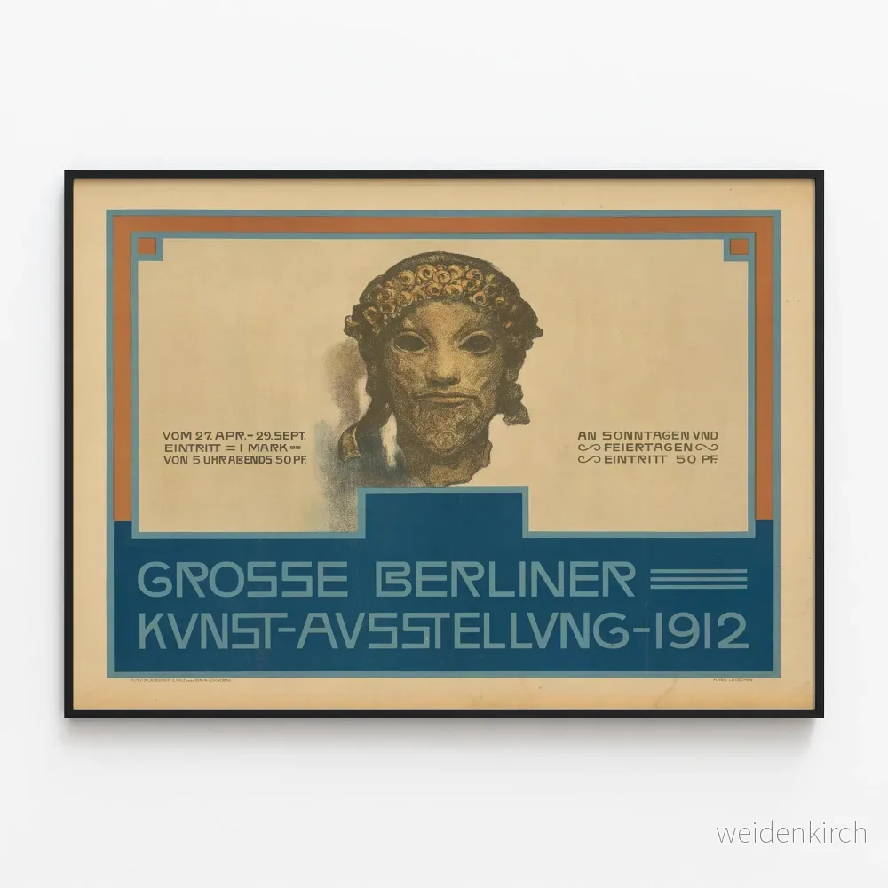 Vintageposter för stora konstutställningen i Berlin 1912