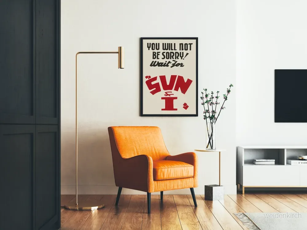 Minimalistisk typografisk poster Sun & I i svart och rött - Bild 2