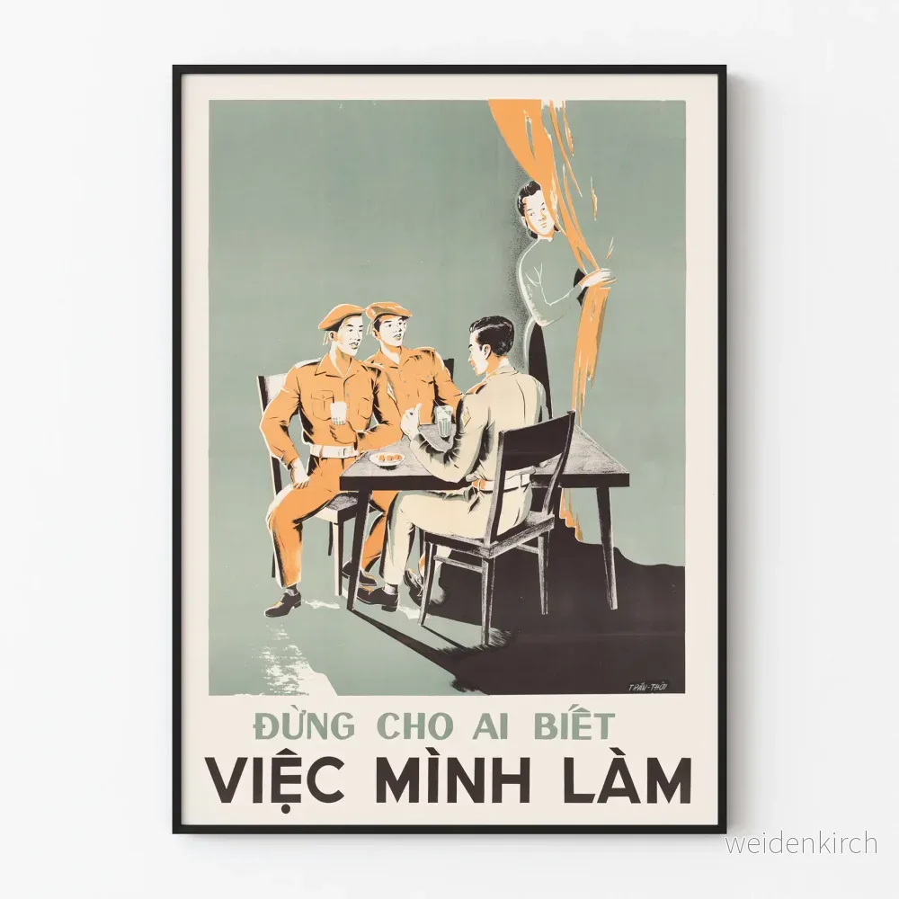 Vintage affisch för medvetenhet om militär sekretess