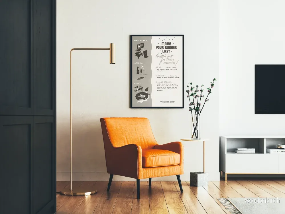 Vintageposter med råd för gummiets hållbarhet - Bild 2