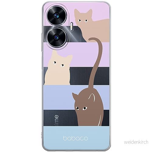ERT GROUP mobiltelefonfodral för Realme C55 originalt och officiellt licensierat Babaco mönster Cats 014 optimalt anpassad till formen på mobiltelefonen, gedeeltelijk transparant 5905511866624