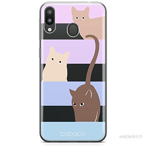 ERT GROUP mobiltelefonfodral för Samsung M20 originalt och officiellt licensierat Babaco mönster Cats 014 optimalt anpassad till formen på mobiltelefonen, gedeeltelijk transparant 5905131067654