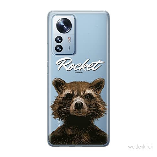 ERT GROUP mobiltelefonfodral för Xiaomi 12 / 12X originalt och officiellt licensierat Marvel mönster Rocket 006 optimalt anpassad till formen på mobiltelefonen, gedeeltelijk transparant 5905511484866