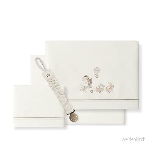 Beige giraff spjälsäng lakan med muslin napp 8435690616354