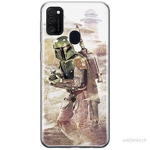 ERT GROUP mobiltelefonfodral för Samsung M21 originalt och officiellt licensierat Star Wars mönster Boba Fett 001 optimalt anpassad till formen på mobiltelefonen, fodral tillverkad av TPU plast 5903537838182