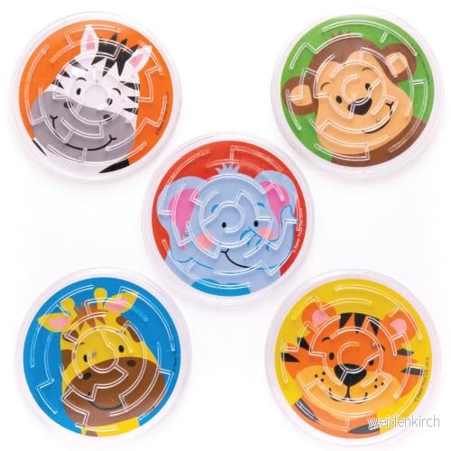 Baker Ross Jungle Chums labyrintspel "Djungelvänner" (6 pack) labyrint och bollspel, perfekt för barnpresenter, halloweenpartyartiklar, pinata fyllmedel eller födelsedagspresenter 5051174096226