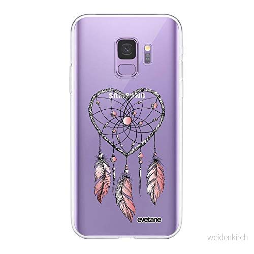 Evetane silikonfodral kompatibelt med Samsung Galaxy S9 fullt skydd 360, smalt och transparent fodral fram bak högt motstånd hjärtfångare 3662219454875