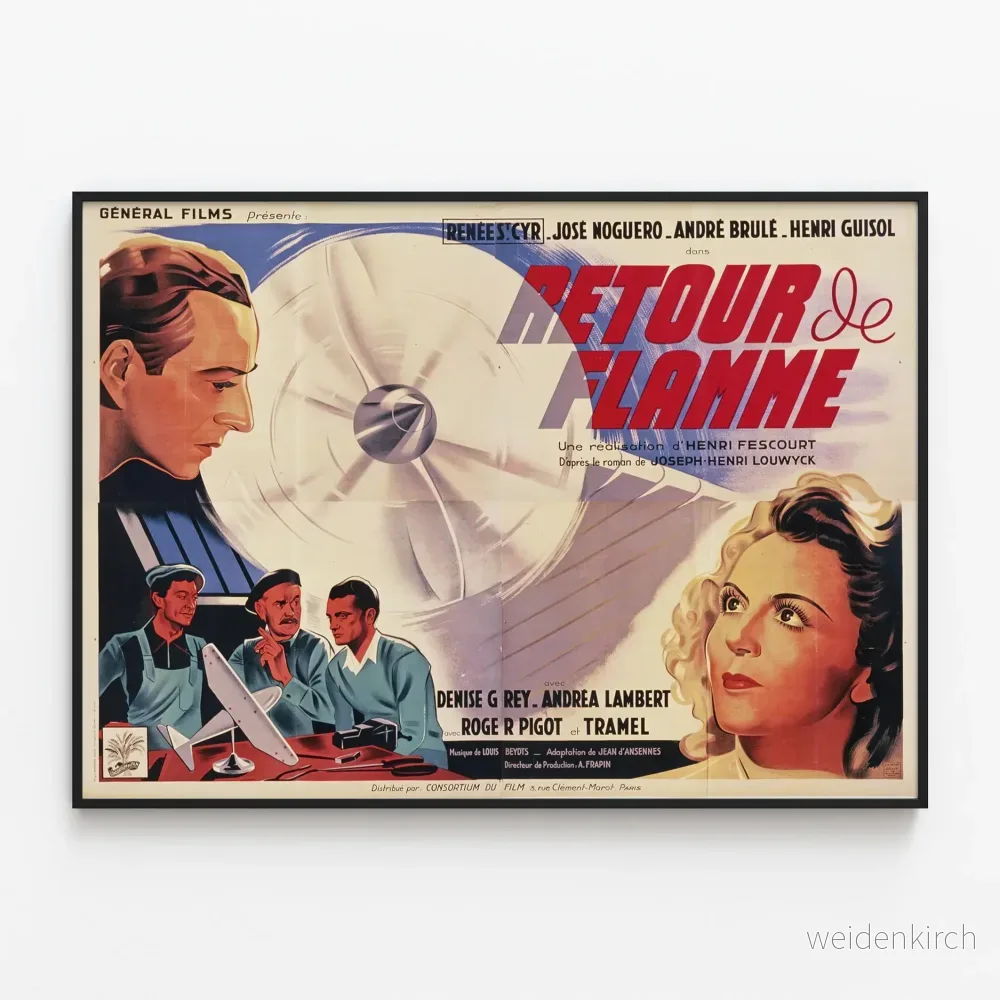 Vintageposter Återkomst av flamma - Retro filmväggdekoration