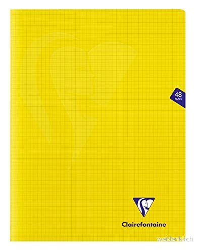 Clairefontaine 343312C ett set med 10 gula Mimesys häftade anteckningsböcker 24 x 32 cm 48 små rutor 90 g vitt papper polyproomslag 3663619038979