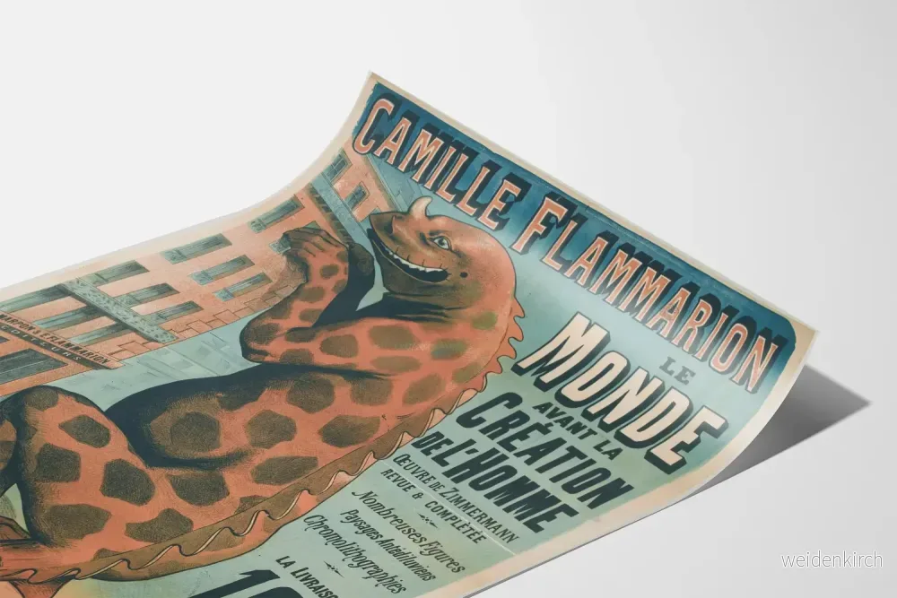 Vintageposter Le Monde före Människans skapelse av Camille Flammarion - Bild 3