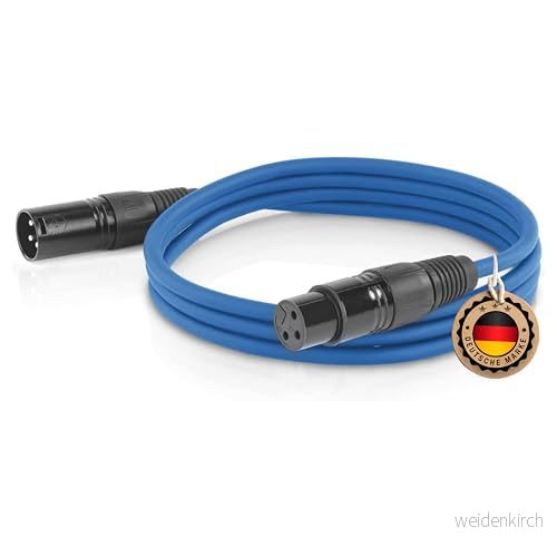 ETEC, XLR kabel, mikrofonkabel, kontakt till uttag, anslutningskabel, svart, 3,00 m 4262403750135