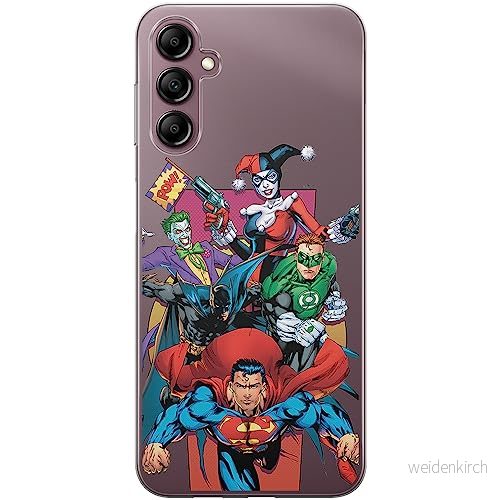 ERT GROUP mobiltelefonfodral för Samsung A14 4G/5G originalt och officiellt licensierat DC mönster Justice League 004 optimalt anpassad till formen på mobiltelefonen, gedeeltelijk transparant 5905511836276