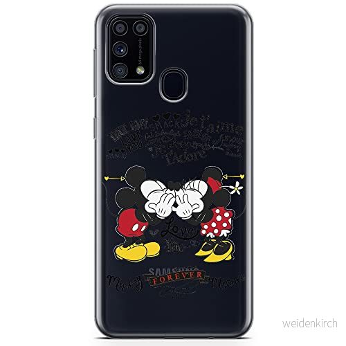 ERT GROUP mobiltelefonfodral för Samsung M31 originalt och officiellt licensierat Disney mönster Mickey & Minnie 005 optimalt anpassad till formen på mobiltelefonen, gedeeltelijk transparant 5904805480706