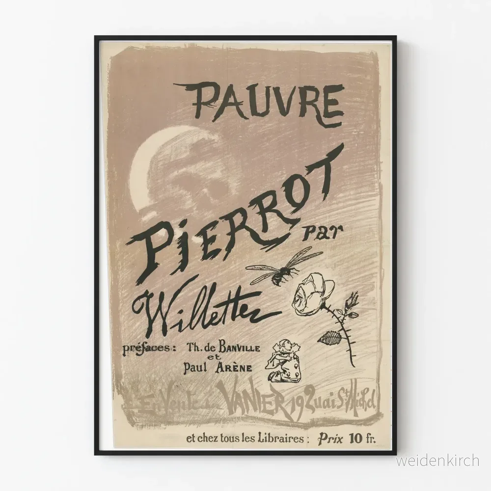 Vintageposter Pauvre Pierrot av Willette