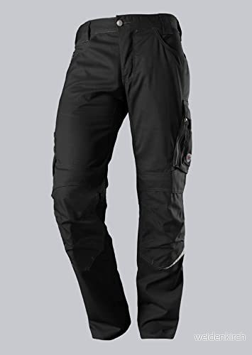BP 1998-570-0032 arbetsbyxor med knävadderade fickor smal silhuett elastisk ryggrem 65% polyester, 35% bomull kort passform storlek: 56 l färg: svart 4055301616845
