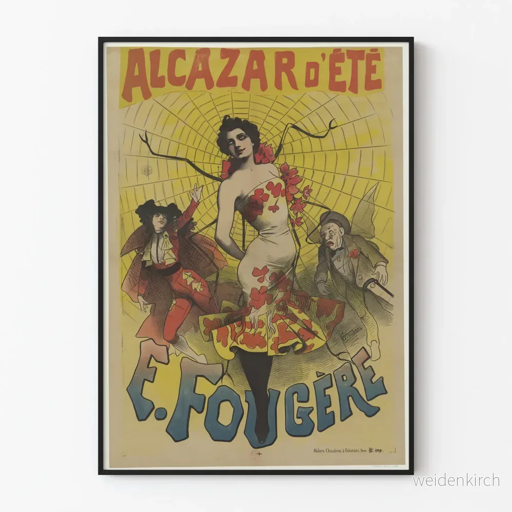 Vintageposter av Alcazar för sommar av E. Fougère