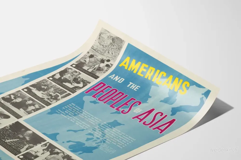 Vintageposter av amerikaner och folk i Asien för väggdekoration - Bild 3