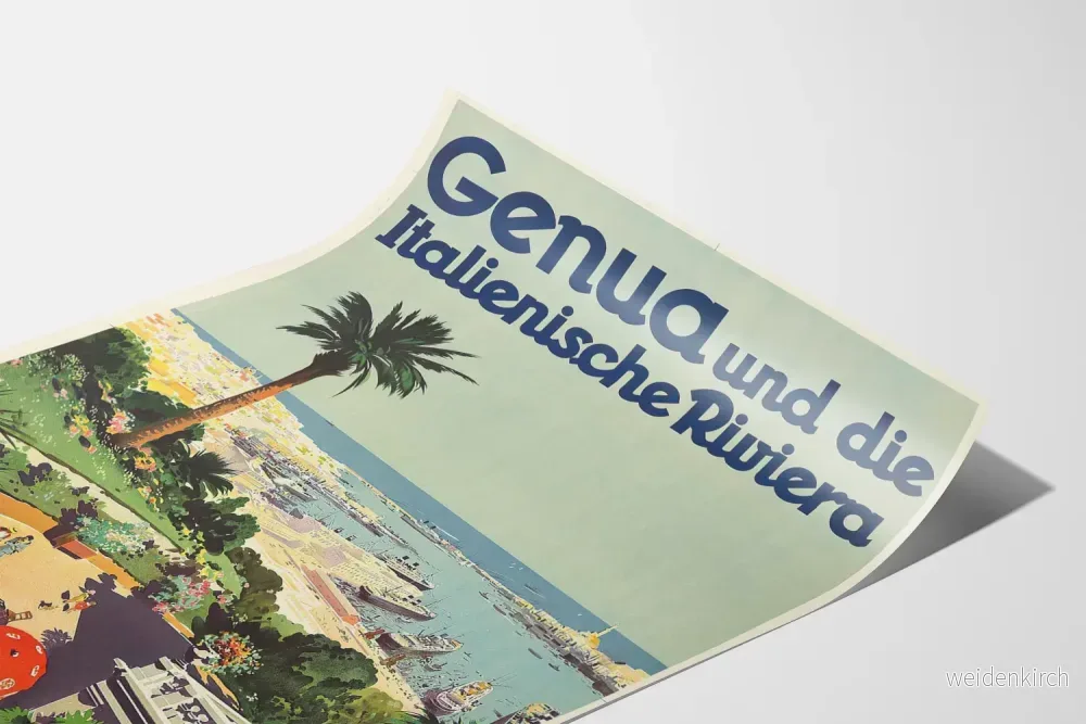Vintageposter av Genua och den italienska rivieran för väggdekoration - Bild 3