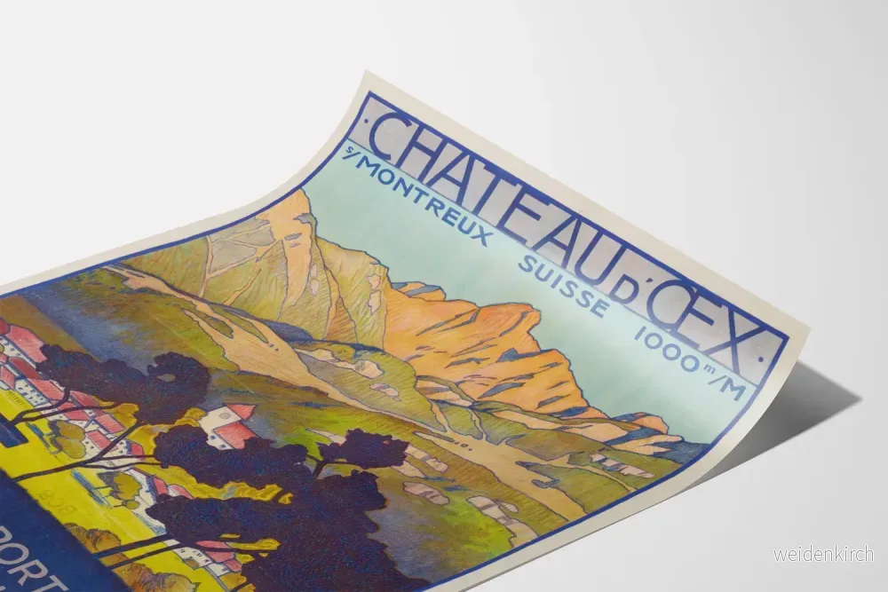 Vintageposter av Château-d'Oex sport- och klimatstation i Schweiz - Bild 3
