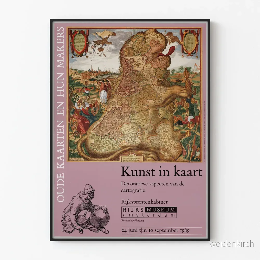 Poster gammal dekorativ karta - Konst i karta