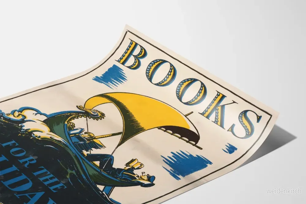 Vintage dekorativ poster Böcker för helgfirandet - Bild 3