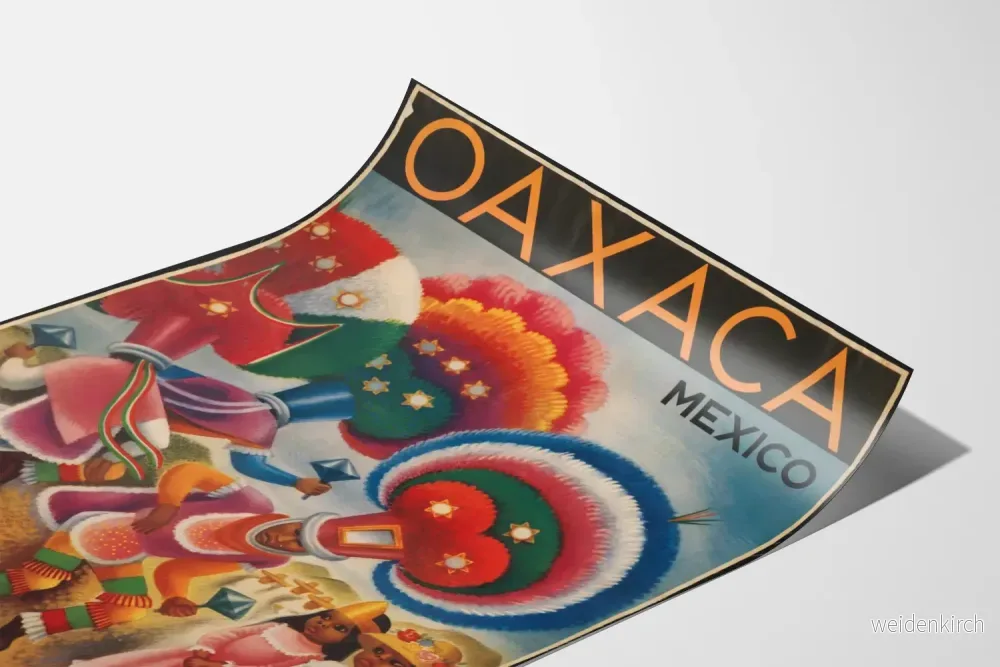 Vintageaffisch Oaxaca Mexiko - Färgglad väggdekoration - Bild 3