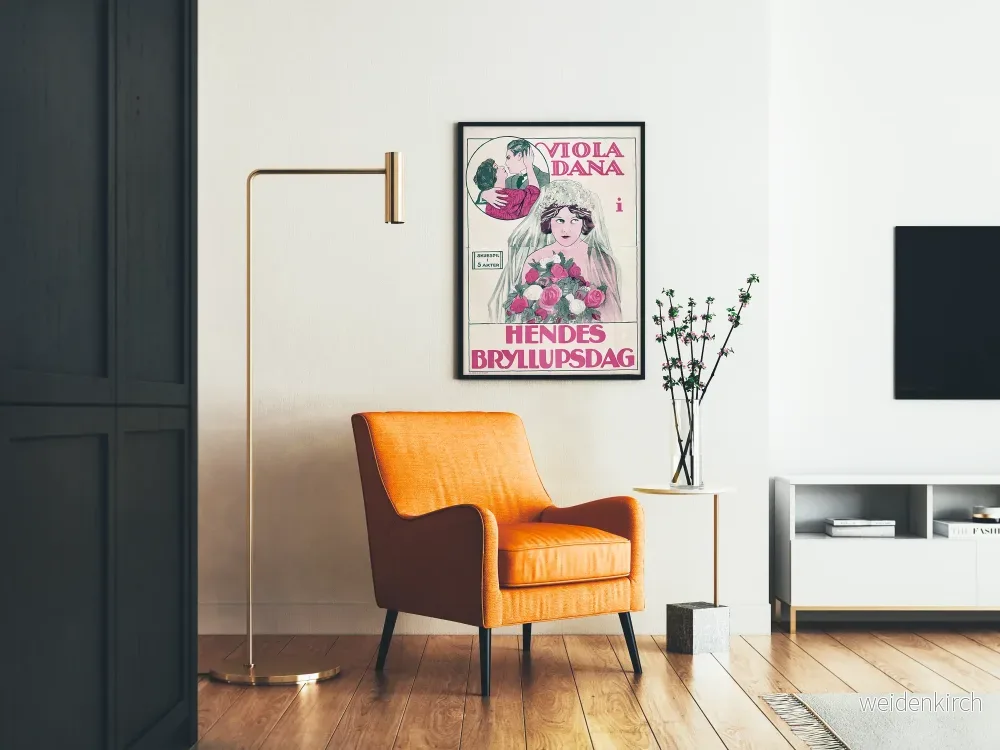 Vintageposter Viola Dana i Hennes Bröllopsdag för väggdekoration - Bild 2