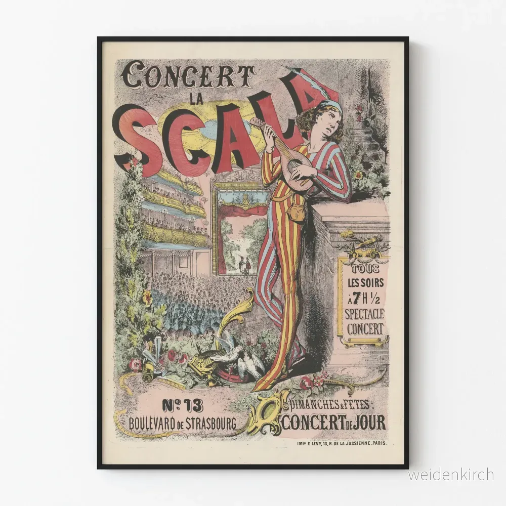 Vintagekonsertposter La Scala Boulevard de Strasbourg