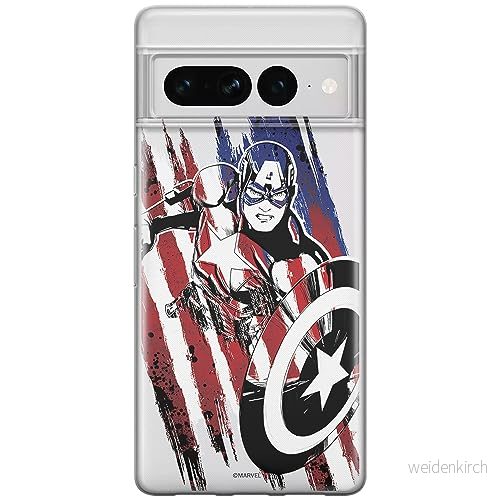 ERT GROUP mobiltelefonfodral för Google PIXEL 7 PRO originalt och officiellt licensierat Marvel mönster Captain America 016 optimalt anpassad till formen på mobiltelefonen, gedeeltelijk transparant 5905795181987