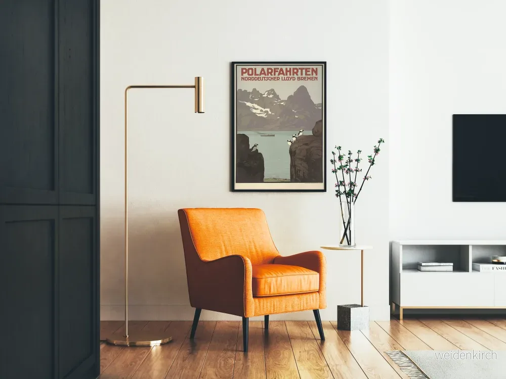 Vintageposter Polarfahrten Norddeutscher Lloyd Bremen - Nautisk väggdekoration - Bild 2