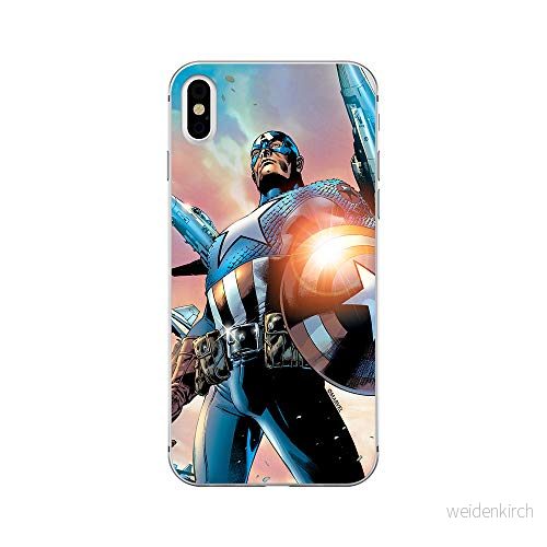 ERT GROUP mobiltelefonfodral för Apple Iphone XS Max originalt och officiellt licensierat Marvel mönster Captain America 015 Vit anpassad till formen på mobiltelefonen, fodral tillverkad av TPU plast 5902980254631
