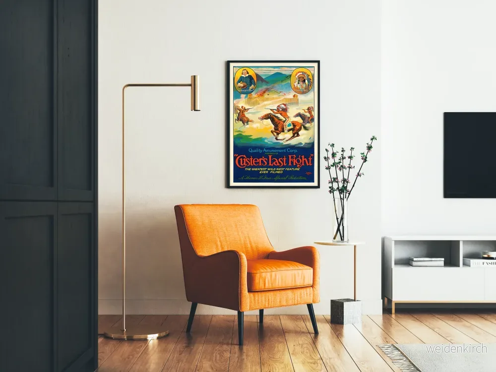 Vintageposter av Custers sista strid väggdekoration västern - Bild 2