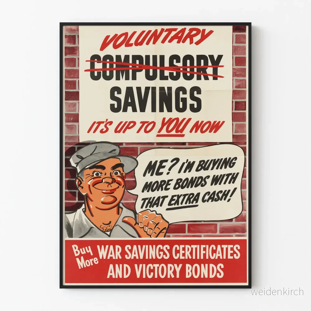 Vintage väggdekorationsposter « Frivilliga besparingar »