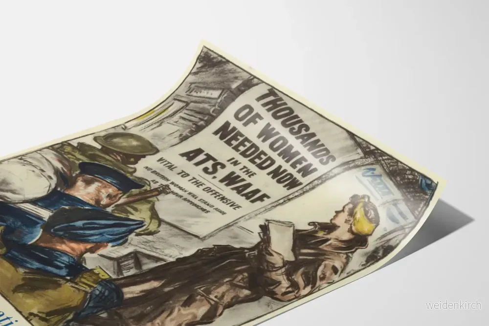 Vintageaffisch för rekrytering av kvinnor ATS och WAAF - Bild 3