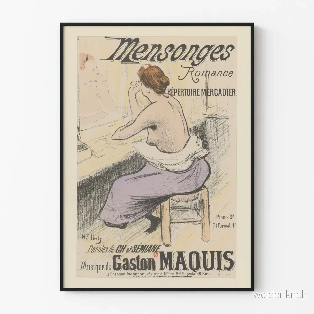 Vintageposter Mansonges Romance - Musikväggdekoration