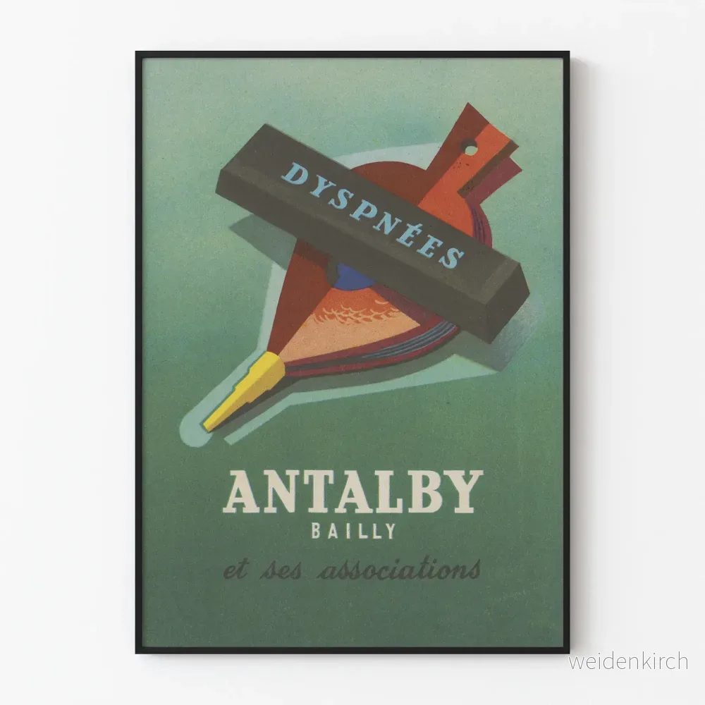 Vintageposter Antalby Bailly Dyspnés - Retro väggdekoration